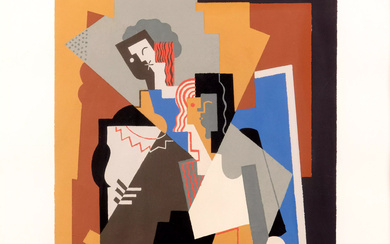 Albert Gleizes, French 1881-1953, Composition avec deux figures, 1920; pochoir...