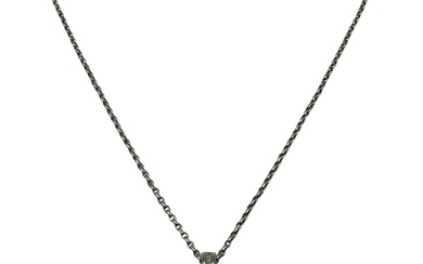 An 18ct white gold and diamond pendant in the...