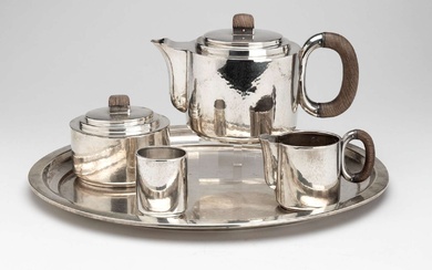 An Art Deco tea service on tray