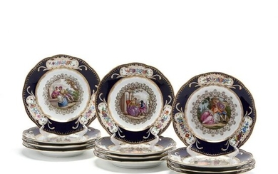 An Assembled Set of (12) Meissen Cabinet Plates