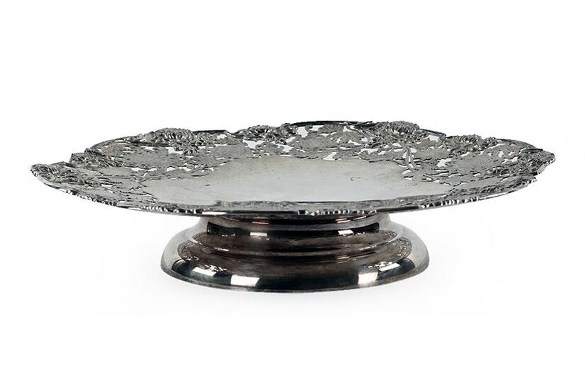 An Edwardian English Silver Footed Cake Stand.