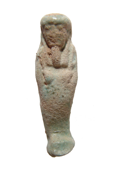 An Egyptian pale-blue faience ushabti, Late Period
