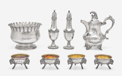 An assembled group of eight sterling silver tablewares, Tiffany & Co., New York, NY
