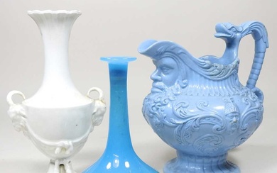 An early 20th century Berlin blanc de chine porcelain vase,...