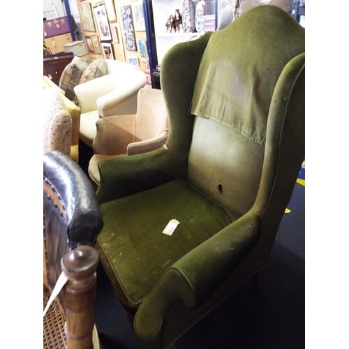 An early Victorian wingback armchair for restoration
