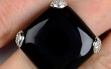 An onyx and diamond dress ring, by Gavello. Estimated