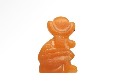 Ancient Egyptian CarnelianAmulet, Thoth the Baboon