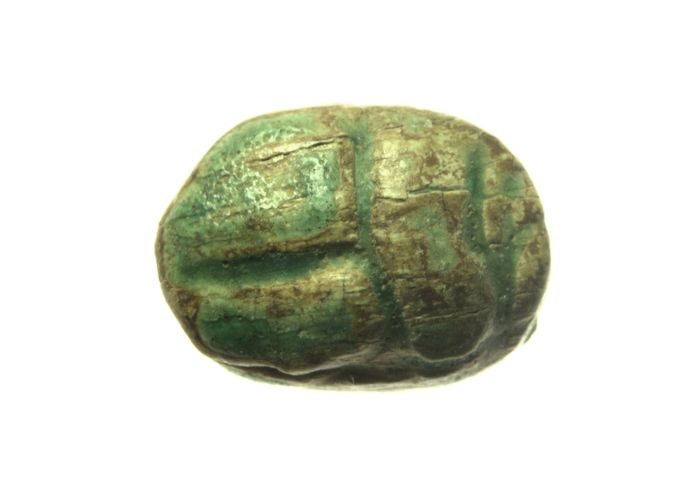Ancient Egyptian Steatite with glaze residues scarab - 6×8×11 mm - (1)