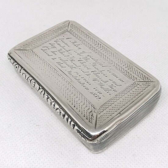 Ancient Snuffbox with dedication - Silver - William Simpson - England - 1830