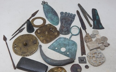 Ancient/Tribal Artefacts Including, Axe Head, Spear Heads, C...