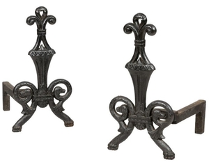 Andirons with Dog heads - Pair