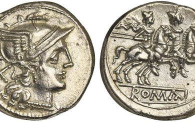 Anonymous, Denarius, Rome, ca. 189-180 BC; AR (g 3,98; mm...