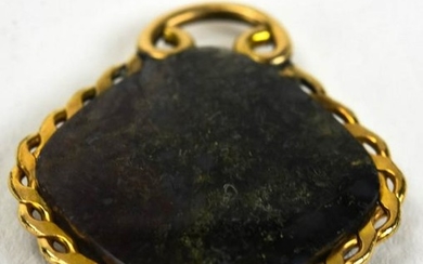 Antique 19th C 10kt Gold & Agate Pendant or Fob