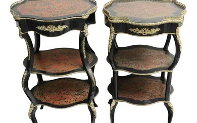 Antique 3 Tier Side Tables By Alphonse Giroux