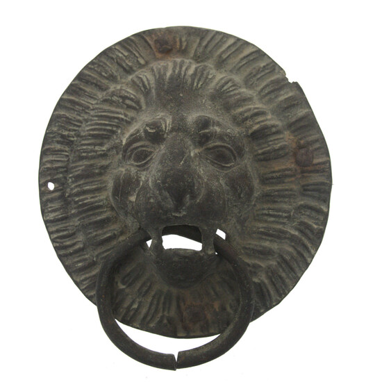 Antique Bronze Lion Head Doorknocker.
