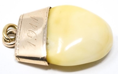Antique C 1911 14k Yellow Gold Elk's Tooth Pendant