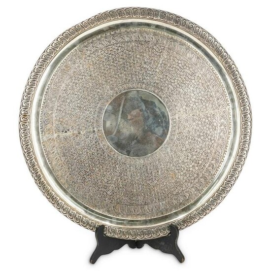 Antique English Asburnham Silver Salver by Hunt &