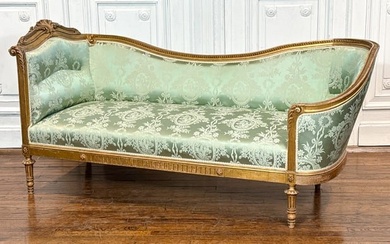 Antique French Giltwood Recamier Sofa