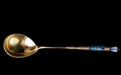 Antique Russian Silver Spoon with Enamel.