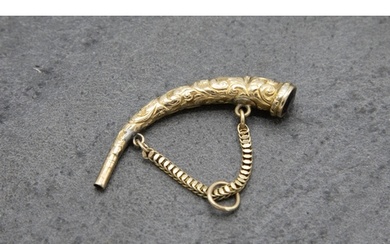 Antique novelty 15ct cornucopia horn and garnet watch key fo...