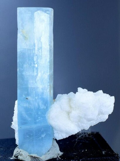 Aquamarine Crystal , Blue Aquamarine with Albite