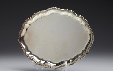 Argentiere Italiano Del XX Secolo, An oval-shaped silver tray, corded mixtilinear edge