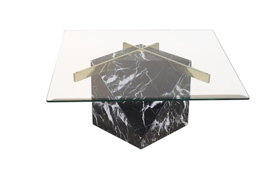 Artedi Glass Top Marble Low Table