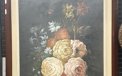 Artist Unknown "Still Life - Flowers" oil (74 x 61cm) signed