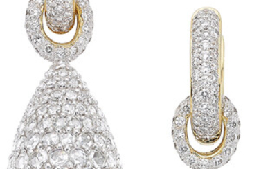 Assil Diamond, Gold Earrings Stones: Full-cut diamonds weighing a...