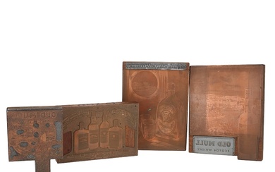 Assorted Whisky Printing Plates Old Mull, Macleay Duff, John Hopkins & Co