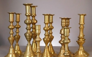 Assorted pairs 18th/19th C. Brass Candlesticks