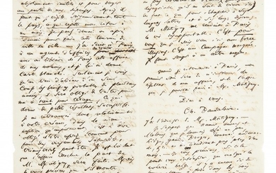 BAUDELAIRE, Charles (1821-1867) Lettre autographe signée [à Antoine Arondel]
