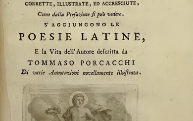 BEMBO, Pietro. Rime, [...] Poesie latine e la vita dell'autore descritta da Tommaso Porcacchi. Bergamo: Lancellotti, 1745. 4to (180 x…