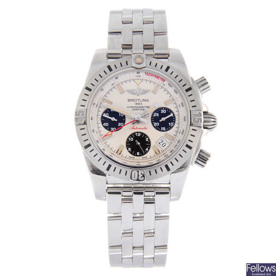 BREITLING - a gentleman's stainless steel Chronomat Airborne chronograph bracelet watch.