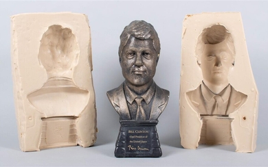 BRONZE BUST OF PRESIDENT BILL CLINTON AND CHEF MESNIER MADE ARTISAN SILICONE CHOCOLATE MOLD