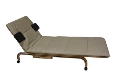 Baker Prototype Grey Leather Chaise Lounge