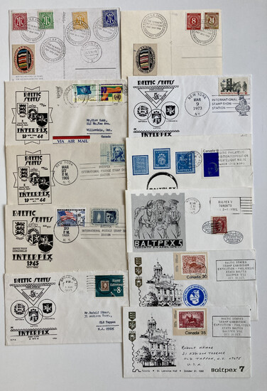 Baltic States, Canada, USA, Germany ESTIKA - Group of envelopes & postcards - mostly Baltic philatelistic exhibition (11)