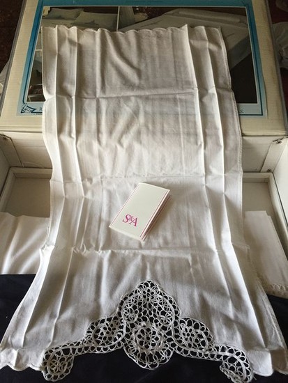 Bedspread, Napkin, Sheet, Tablecloth, Towel (19) - Cotton, Silk - Late 20th century
