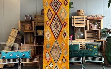 Berber Moroccan Hallway Rug - Boujad Wool Runner Carpet - Runner - 300 cm - 70 cm