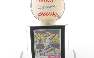 Billy Williams Signed National League Baseball and a Signed Topps Card COA