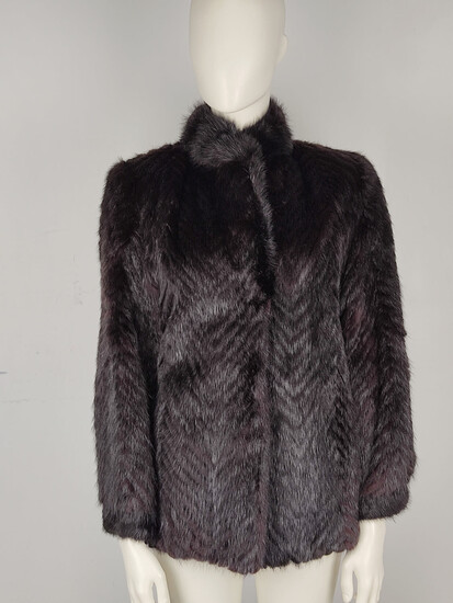 Black mink fur size L