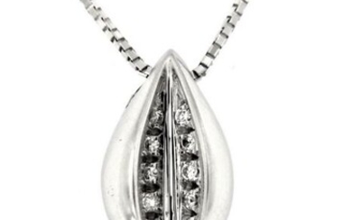 Bliss - 18 kt. White gold - Necklace with pendant - 0.05 ct Diamond