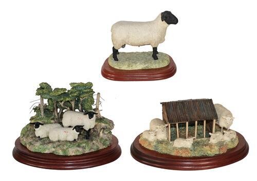 * Border Fine Arts 'Spring Cover' (Shepherd with Ewe Lambing),...