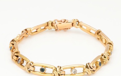 Bracelet - 14 kt. Yellow gold Diamond (Natural) - Sapphire