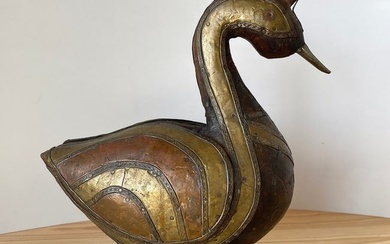 Brass copper duck statue
