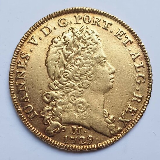 Brazil, Portugal - Monarquia - D. João V (1706-1750) - Dobra (12.800 Reis)1729 M - Minas Gerais - Escassa- Gold