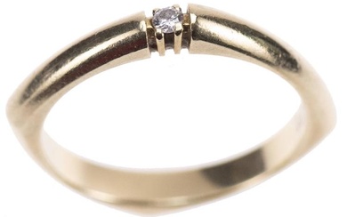 Brillant Ring, 585 Gold, Brillant ca. 0,03ct W-P1, RW 54,...
