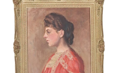 British School (20th century), Portrait of a lady in side profile