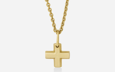 Bulgari Gold cross pendant with gold chain