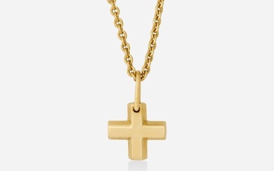 Bulgari, Gold cross pendant with gold chain